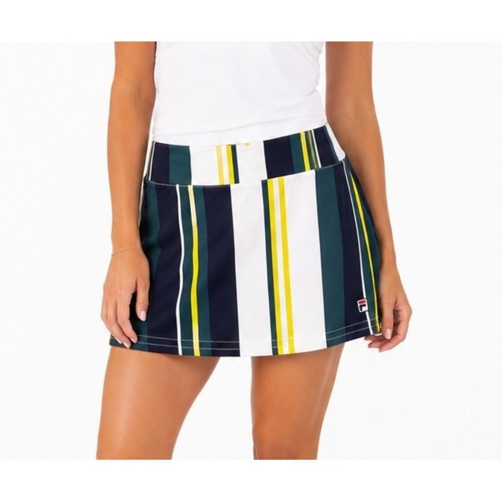 FILA women's L Heritage Skort tennis GOLF pickleball ColorBlock Stripe Athletic